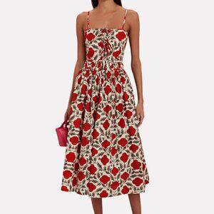 RHODE Katrina Floral Cotton Midi Dress